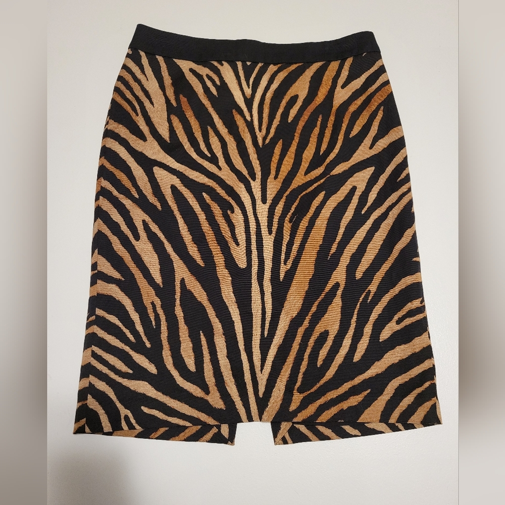White House Black Market Tiger Print Pencil Skirt with Zipper